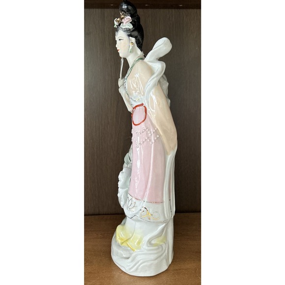 Vintage Porcelain Chinese Geisha Statue 13” - Picture 6 of 15